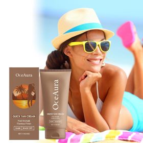 Quick Self Tanning Cream Dark Tone Fast Drying Natural Sunless Tan Lotion Flawless Streak-Free Body Self Tanner Wash Off Body Bronzer for Beach Outdoo