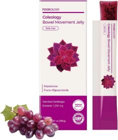 Bowel Movement Jelly – Fiber Supplement for Bloating Relief & Gut Cleanse - Grape & Prune - Garcinia Cambogia, Collagen, Chia Seeds - 10 Sticks