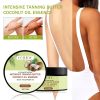 Coconut Oil Infused Intensive Tanning Butter 100g Ultra Moisturizing Bronzing Boost Cream Non Greasy Sun Tan Accelerator for Outdoor Beach & Indoor Ta