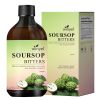 Soursop Liquid contains black seeds, moringa, and turmeric, and is beneficial for digestion and gut health, as well as providing antioxidants