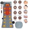 Flannel / PU Material Options - 1 Pc Full Body Massage Mat Multifunctional Massage Chair Pad with Heat Timer Shiatsu Neck Massager Carry Bag Earplugs