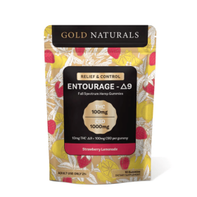 10mg Entourage Δ9 THC Gummies – Full-Spectrum Hemp Extract for Stress Relief, Relaxation & Sleep (Flavor: Strawberry Lemonade, size: 10 PACK)