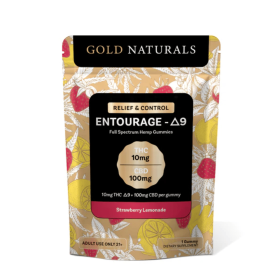 10mg Entourage Δ9 THC Gummies – Full-Spectrum Hemp Extract for Stress Relief, Relaxation & Sleep (Flavor: Strawberry Lemonade, size: 1 PACK)