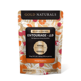 10mg Entourage Δ9 THC Gummies – Full-Spectrum Hemp Extract for Stress Relief, Relaxation & Sleep (Flavor: Orange Raspberry, size: 25 PACK)