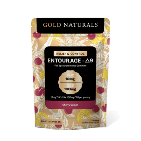 10mg Entourage Δ9 THC Gummies – Full-Spectrum Hemp Extract for Stress Relief, Relaxation & Sleep (Flavor: Cherry Lemon, size: 1 PACK)