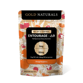 5 mg Entourage Δ9 Hemp Gummies – Utah Compliant, Full-Spectrum Calm & Relaxation (Flavor: Orange Raspberry, size: 1 PACK)
