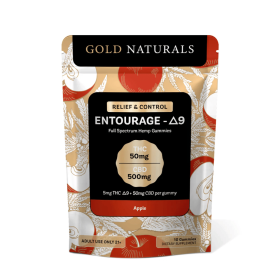 5 mg Entourage Δ9 Hemp Gummies – Utah Compliant, Full-Spectrum Calm & Relaxation (Flavor: Apple, size: 10 PACK)
