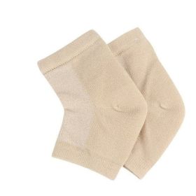 Moisturizing Heel Socks for Cracked Heel - Gel Sock 1 Pair/2pcs (Color: Beige)