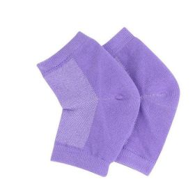 Moisturizing Heel Socks for Cracked Heel - Gel Sock 1 Pair/2pcs (Color: purple)